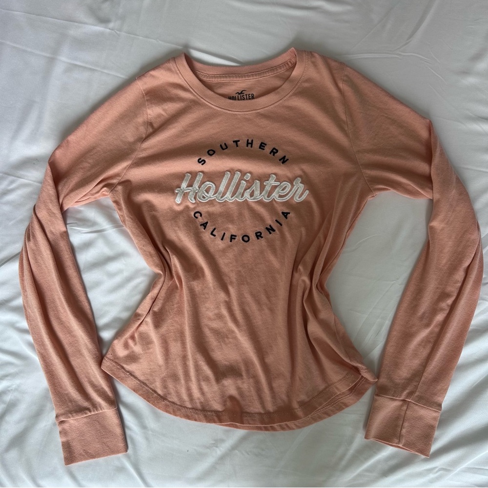 Hollister Southern California Baby Pink Long Sleeve Y2K‎ Women's Small